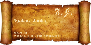 Nyakas Janka névjegykártya